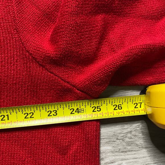 Vintage Polo Ralph Lauren Mens Red Quarter Zip Estate Rib Pullover Sweater 2XL - Picture 4 of 5